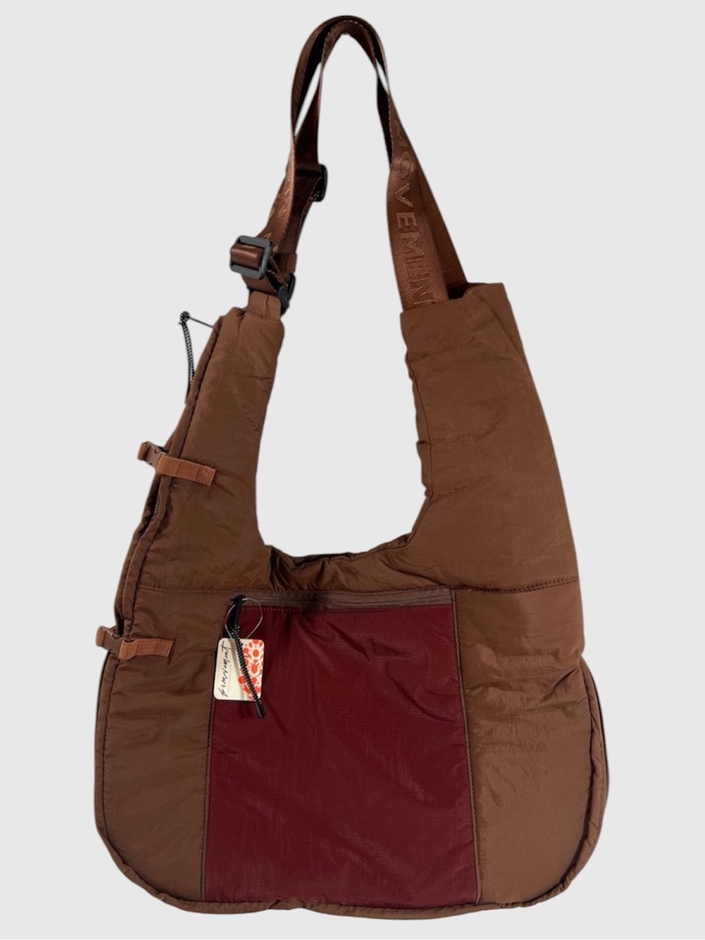 Free People FP Movement Convertible Vest to Tote Bag Cherry Chocolate